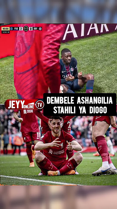 Dembele amuaga Diogo Jota kwa kushangilia kwa mtindo wake kwenye #clubworldcup  ,,,,, #jeyyonline