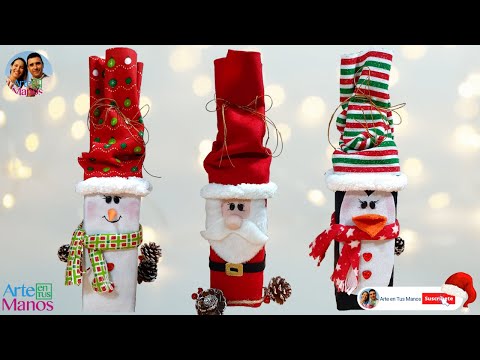 🔴Wie man FLASCHENHALTER, WEINHALTER Weihnachten mit Kunst in den Händen macht