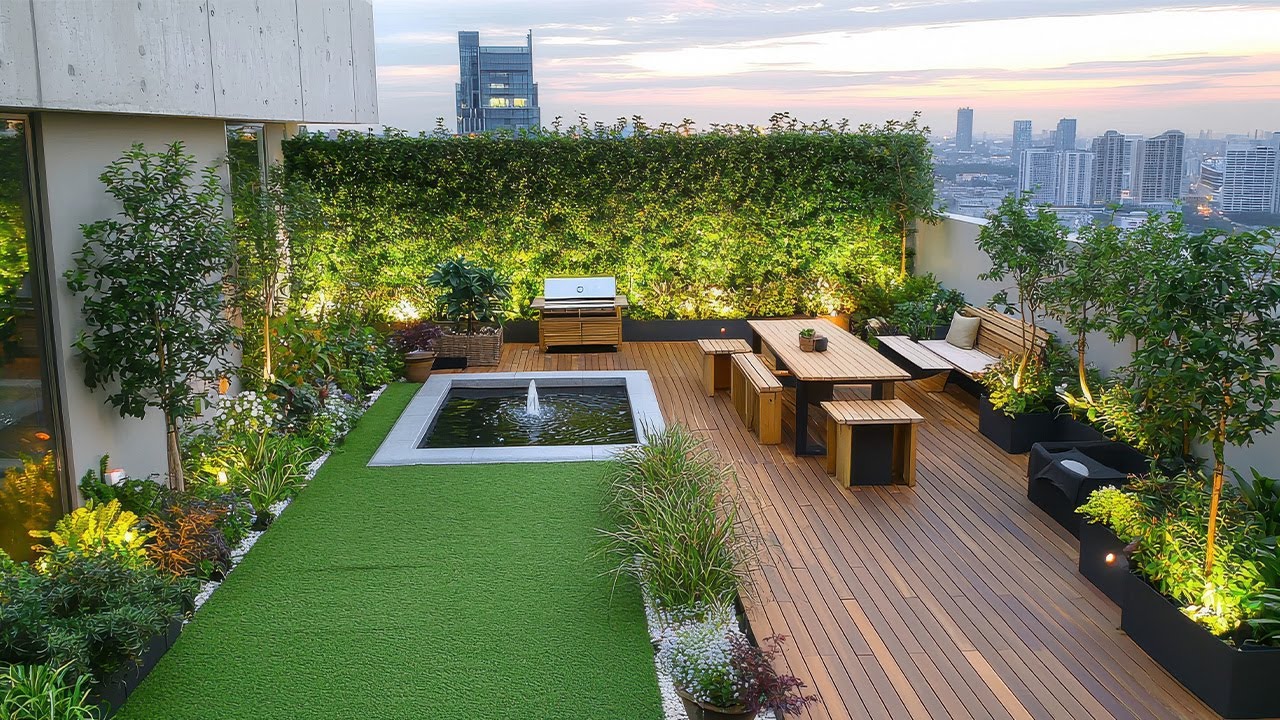 View of Elegant Urban Rooftop Gardens