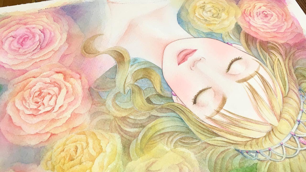 Watercolor Painting 眠り姫 Sleeping Beauty アナログ水彩イラストメイキング Youtube