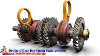 Solidworks Tutorial # 161 How to Design a Gear Dog Clutch Shaft Assembly in Solidworks Easy Design