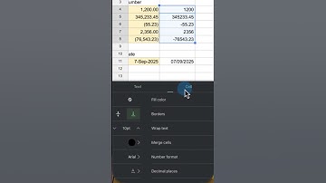 วิธีปรับ Format Number บนมือถือ app Google Sheets