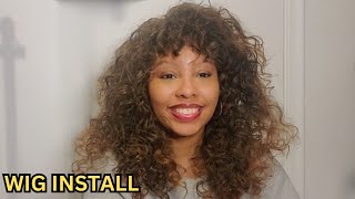 Trying 80s Hair for the 1st time! | NEW CURLY WIG INSTALL - Outre Converti-cap Honey Peaches wig