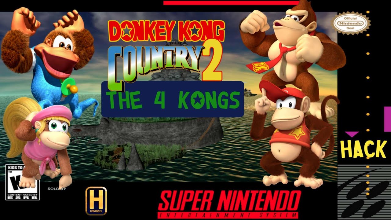 Donkey Kong Country 2 Project Kongs - 4 Kongs jogáveis - Até Zerar 102%
