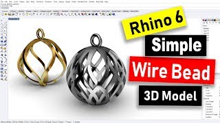 How to Build a Wire Structure Bead Model in Rhino 6: Jewelry CAD Design Tutorial #78