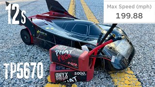 Hobao VTE2 199.88 mph w/ TP5670 and Onyx 5000 mah packs on 12s