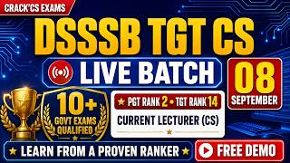 DSSSB TGT Computer Science 2026 | Complete Strategy + Live Course | Free Demo Class | Crack CS Exams