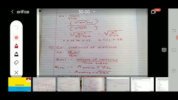 Flow through orifice: hydraulic coefficients: Cd,Cv,Cc