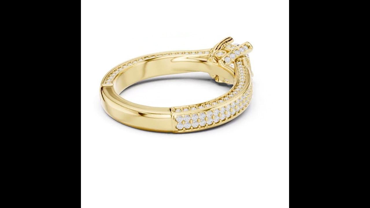 Vintage Inspired Round Brilliant Diamond Anniversary Ring