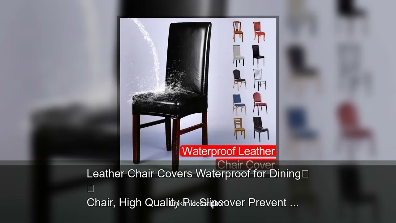 Leather Chair Covers Waterproof for Dining Chair, High Quality Pu Slipcover Prevent Oil Stain,