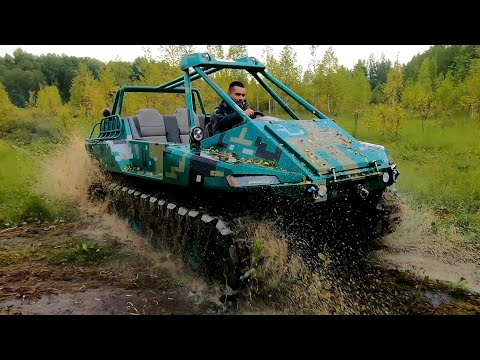 Видео: Забрали самодельный гусеничный вездеход. Первые испытания!