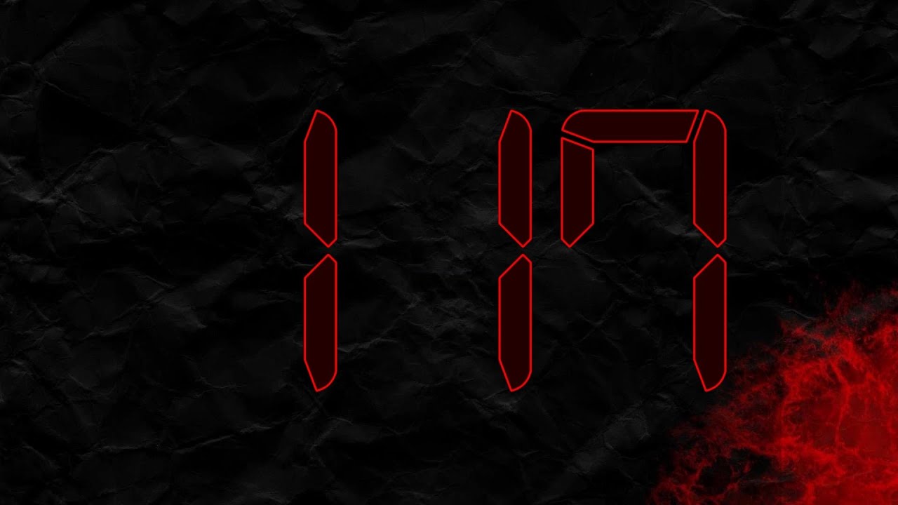 Countdown from 117 to 0 in RED