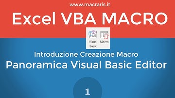#1 VBA Macro Excel - Introduzione Visual Basic Editor | Panoramica - Macraris