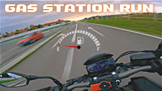 GAS STATION RUN - HONDA CB650R - QUICKSHIFTER + AKRAPOVIC [4k]