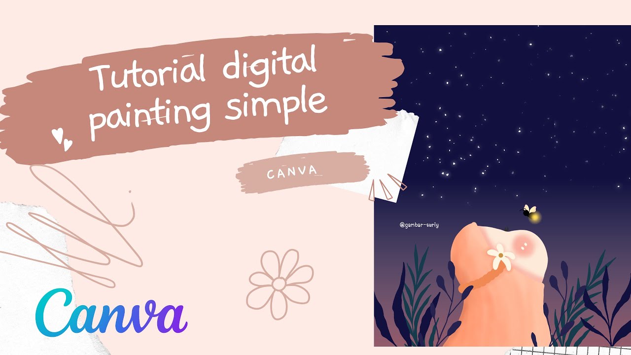 Tutorial digital painting simple di canva - YouTube