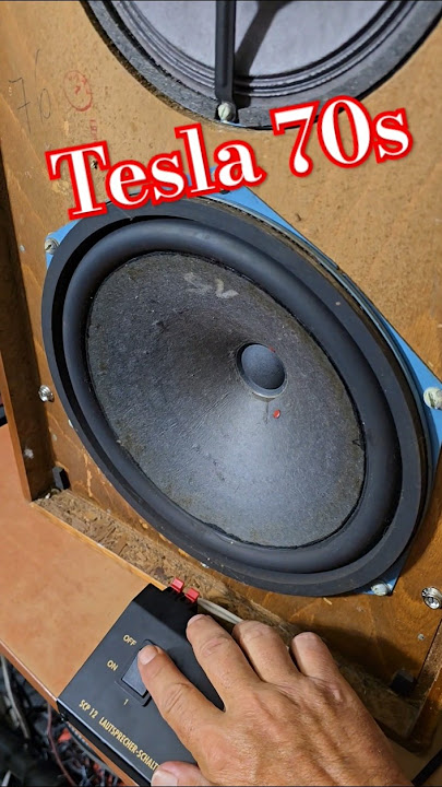 70s Vintage TESLA BASS SPEAKER Damaged BOOKSHELF SPEAKERS Sound Test