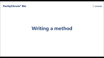 Puritychrom® Bio Software Tutorial: Writing a Method