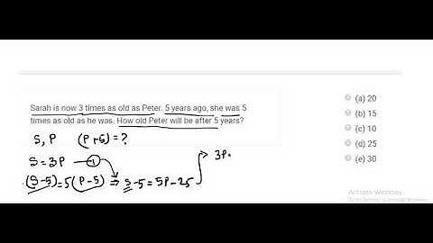 GRE Math/Quant Tutorial Arithmetic 111.Sarah is now 3 times as old as Peter.