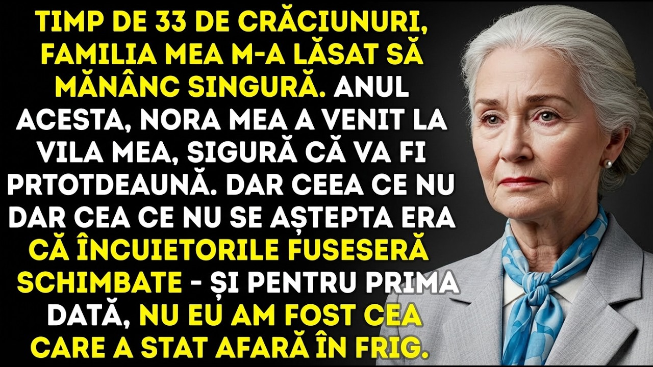 După 33 de Crăciunuri singură, nora mea a venit la vilă—dar a rămas afară.