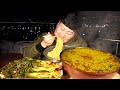 서울 야경이 보이는 옥탑방에서 [[열라면과 파김치]] 먹방! (Hot spicy instant noodles & Kimchi) 요리&먹방!! - Mukbang eating show