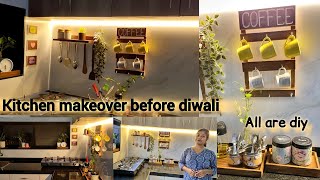 Kitchen makeover in budget | दिवाली के पहले की सजावट | makeover with all my handmade items  #Kitchen