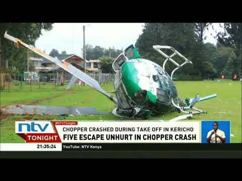 Five survive after a KFS helicopter crashes in Kericho