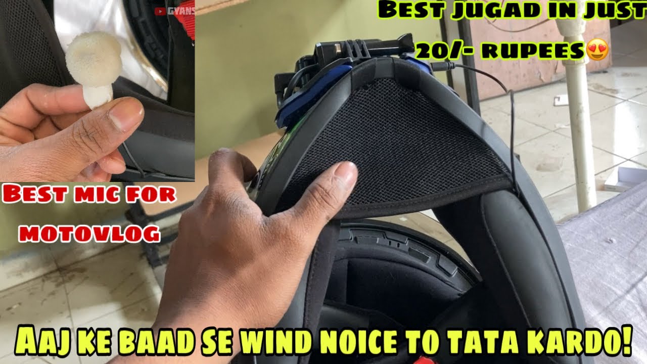 Helmet Wind Noise Problem Solved😍 Best Mic For MotoVlog Best Jugad🔥 YouTube