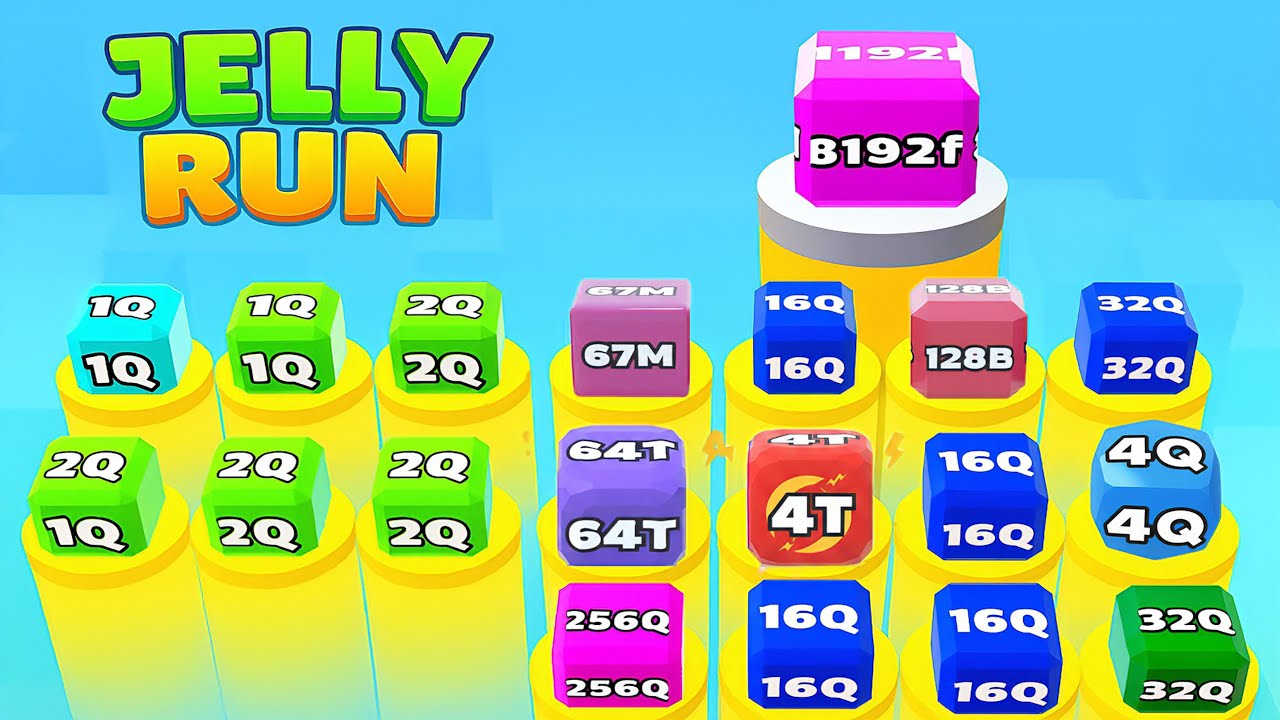 Ultimate Jelly Run 2048 | Cube Evolution Battle 🔥 | 1U vs 16B vs 4096E vs 128G Showdown