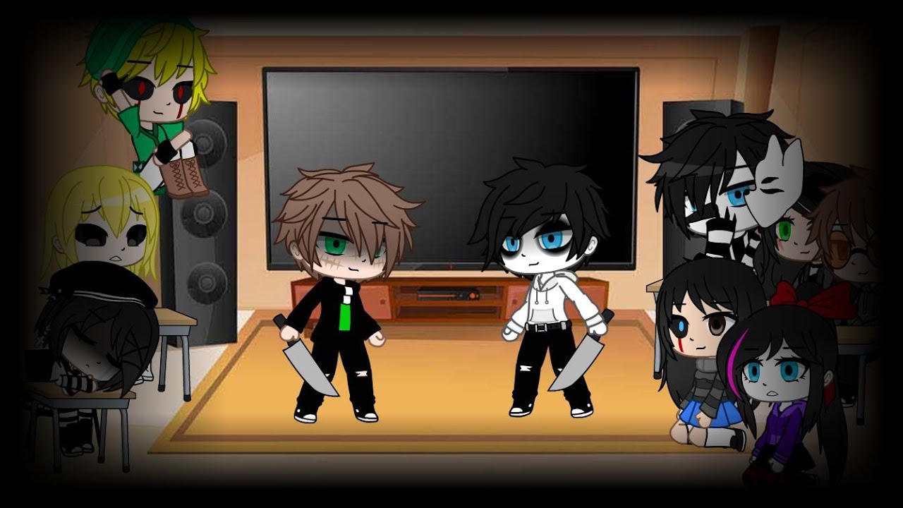 los creepypastas reaccionan al vídeo de jeff the killer vs homicidal liu