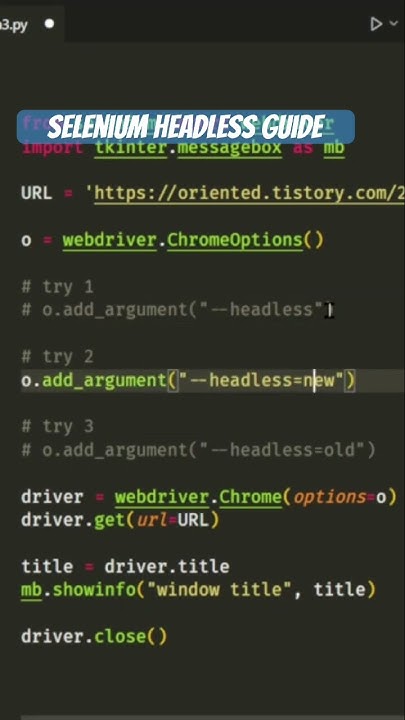selenium headless mode #coding #python #scrawl #windows #headless - YouTube