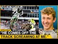 He comes off the track screaming at me  seth hammaker on philadelphia