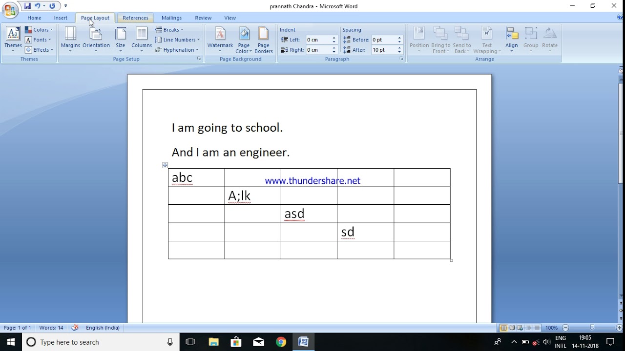 Print Page Table Aligment Page Setup In Ms Word YouTube