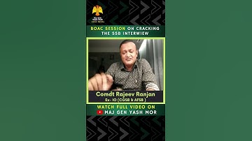 Guest Lecture by Ex-IO (SSB)@comdtrajeev  on SSB Interview for our students of BOAC Course