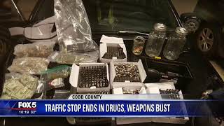 Cobb County traffic stop ends in drugs, weapons bust