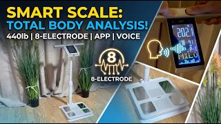 Fed Fitness Smart Scale: 8-Electrode BIA, 440 lb Limit, Multi-User & Complete Body Composition