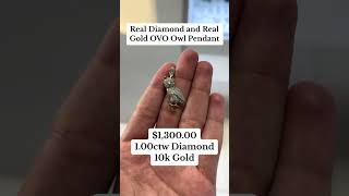 Real Diamond & Gold OVO Owl Pendant by Ijaz Jewelers #goldpendants #diamondpendants