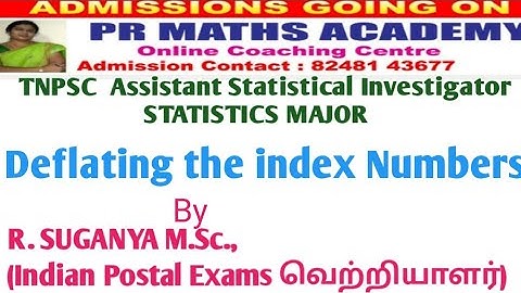 TNPSC Combined Statistical Exam Assistant Statistical Investigator/STATISTICS/index number deflating