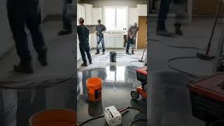 This Epoxy Floor Transformation Looks ILLEGAL 😳#viralvideo #designinspo #glossyfloor