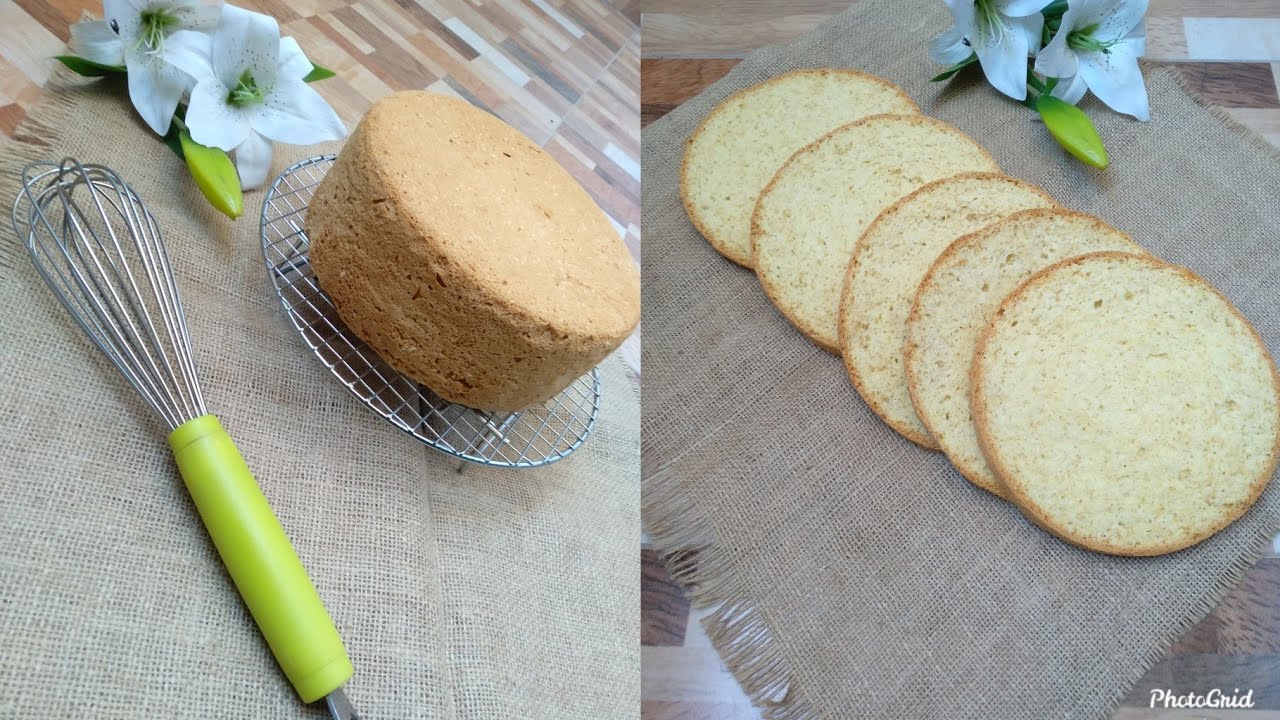 كيك اسفنجي بدون محسن بارتفاع عالى