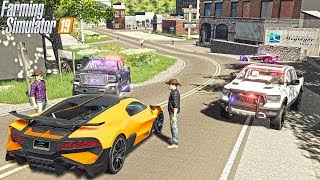 POLICE CHECKPOINT FUGITIVE HUNT | STOLEN BUGATTI | FARMING SIMULATOR 2019 screenshot 5