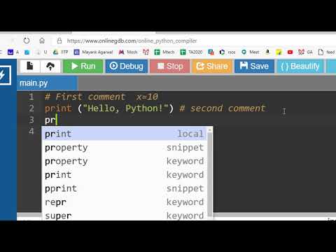 CS384 Python Programming 004 Comments - YouTube
