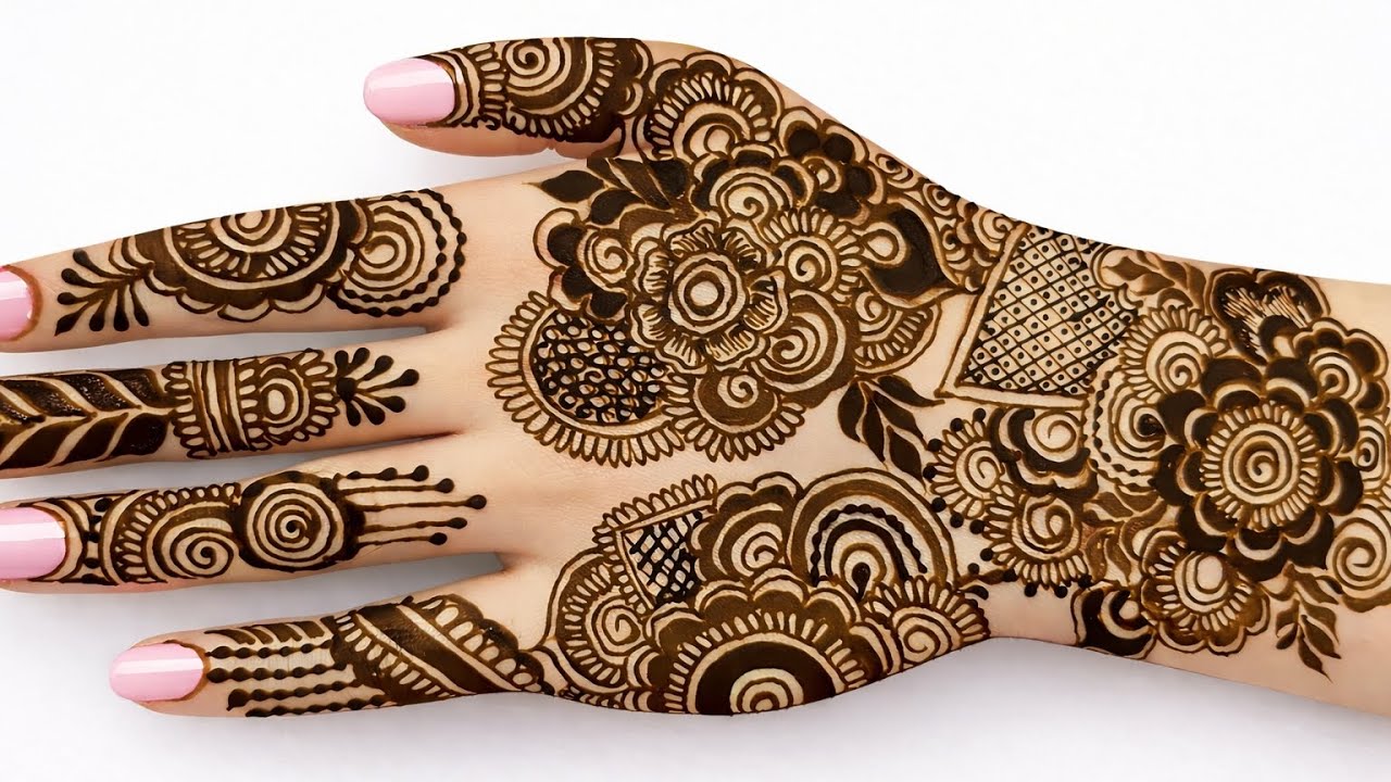 Beautiful Quick Henna Design For Back Hand | Easy And Simple Mehndi Design Tutorial duamehendivibes 