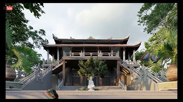 Diễn họa Lumion cảnh quan chùa