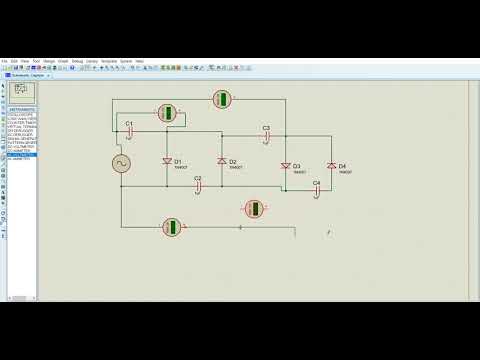 Voltage multiplier simulation on Proteus