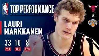 Lauri Markkanen Scores 33, Hits 8 Threes (Ties Bulls Rookie Record) | January 10, 2018
