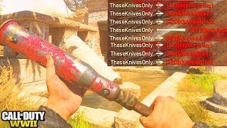 INSANE 8 MAN BASEBALL BAT & THROWING KNIFE FEED in COD WW2!!
