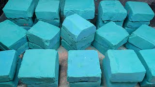 Electric Blue Soft Gym Chalk Blocks Mass Crush | Relaxing | Satisfying | ASMR screenshot 1