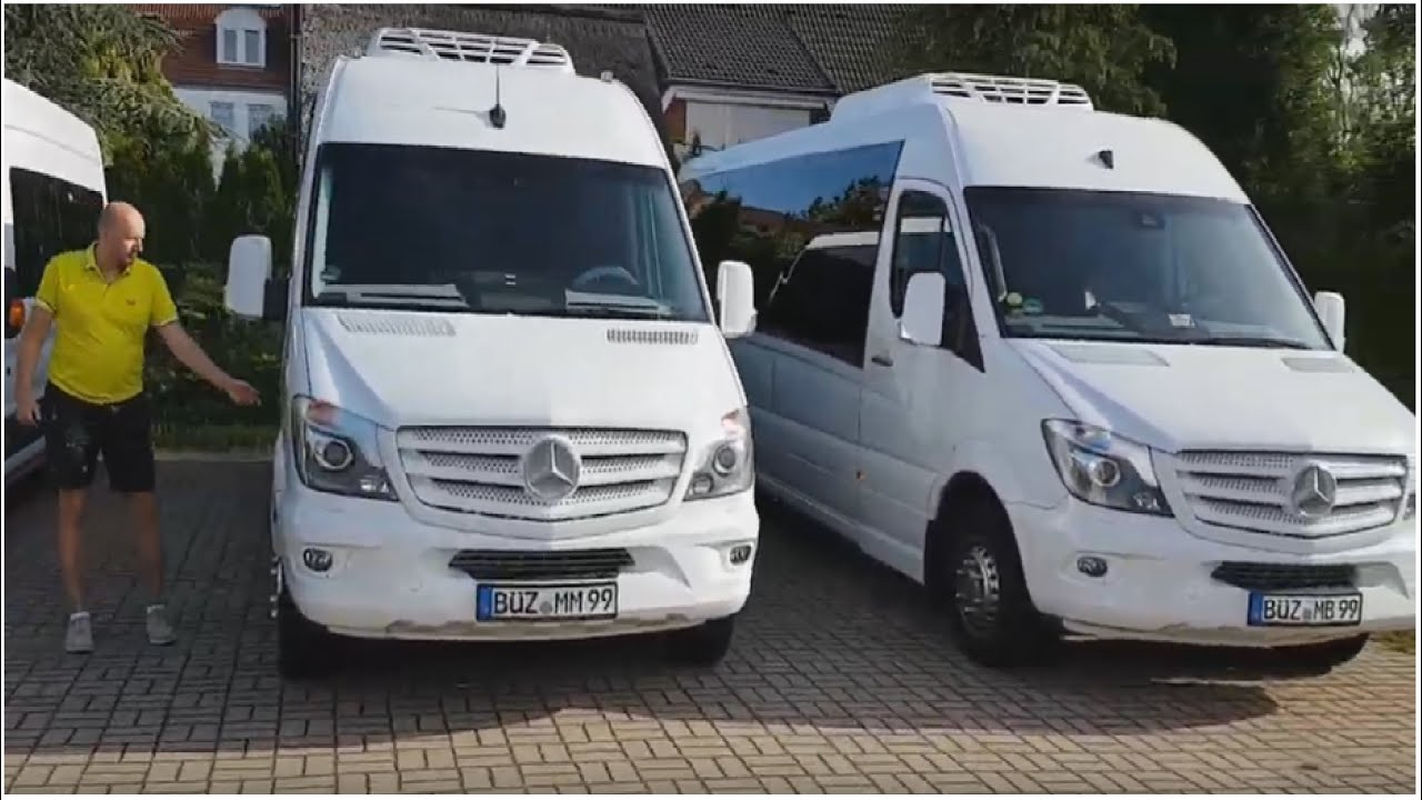 Minibusrent Com Mercedes Sprinter Minibusse Im Vergleich 14 Sitzer Und 21 Sitzer Shoppingbus Youtube