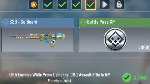 COD Mobile Kill 5 Enemies While Prone Using the ICR-1 Assault Rifle in MP Matches Task Complete