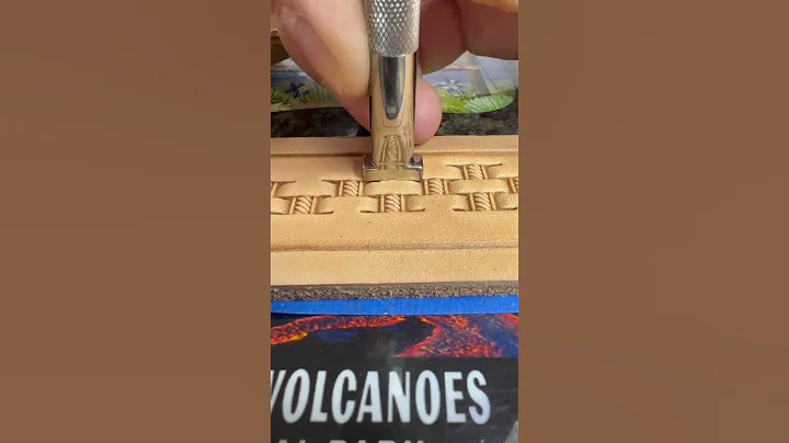 Basket stamping a handmade leather belt!